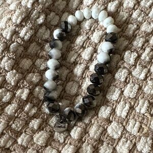Ermish Elegant Black and White Beaded Bracelet
